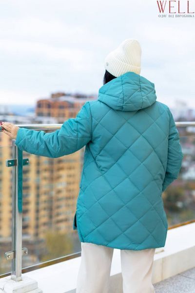 Жіноча зимова курточка бірюзового кольору 469570 469565 фото