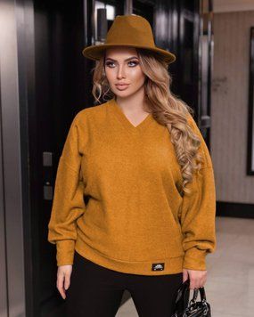 Жіноча кофточка з ангори колір гірчичний 464327 464332 фото